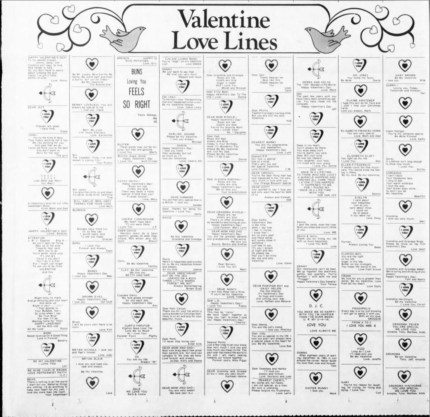 Valentine Love Lines
